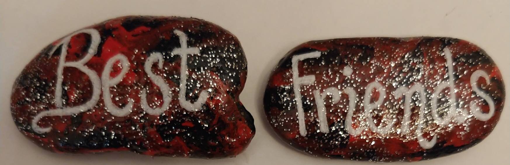 Best Friends Rocks/Set of 2 Rocks/Glossy Painted Rocks Etsy