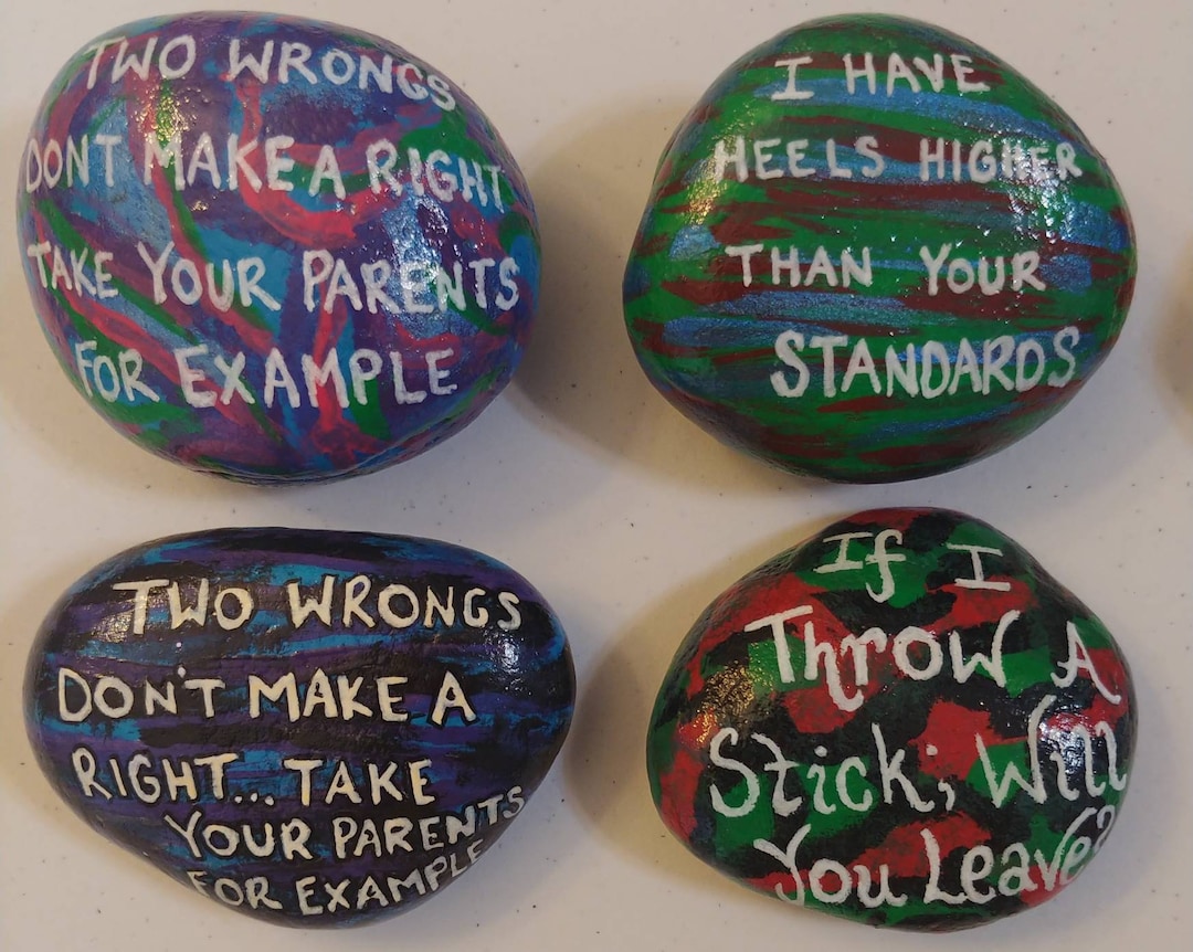 Really Rude Looking Rocks Rude Rocks/painted Rocks/3 Inch Painted Rocks - Etsy