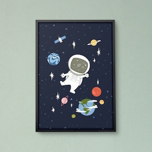 Astronaut Space Print: Nursery Outer Space Wall Art (Digital Download)