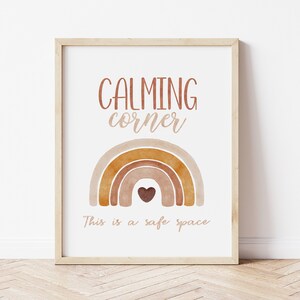 Calming Corner Print / Calm Down Zone / Printable Wall Art / Decoración de guardería neutral / Póster educativo en el aula / Educación en el hogar para niños pequeños