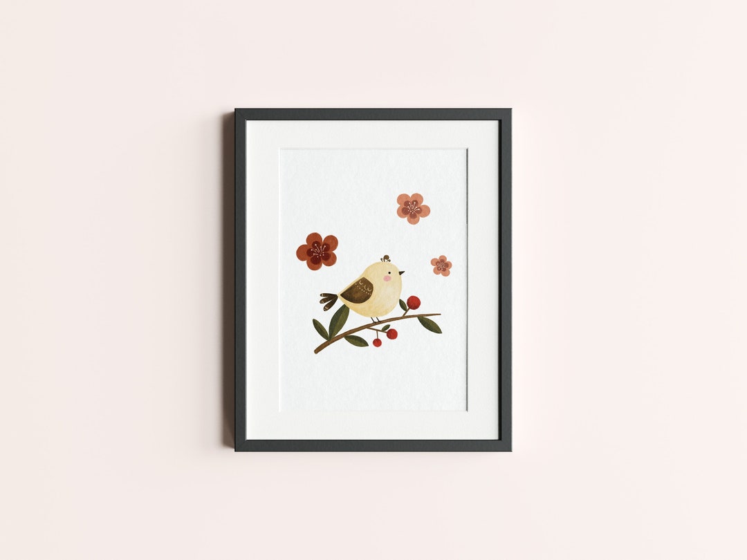Neutral Nursery Wall Art Boho Little Bird Print PRINTABLE Etsy