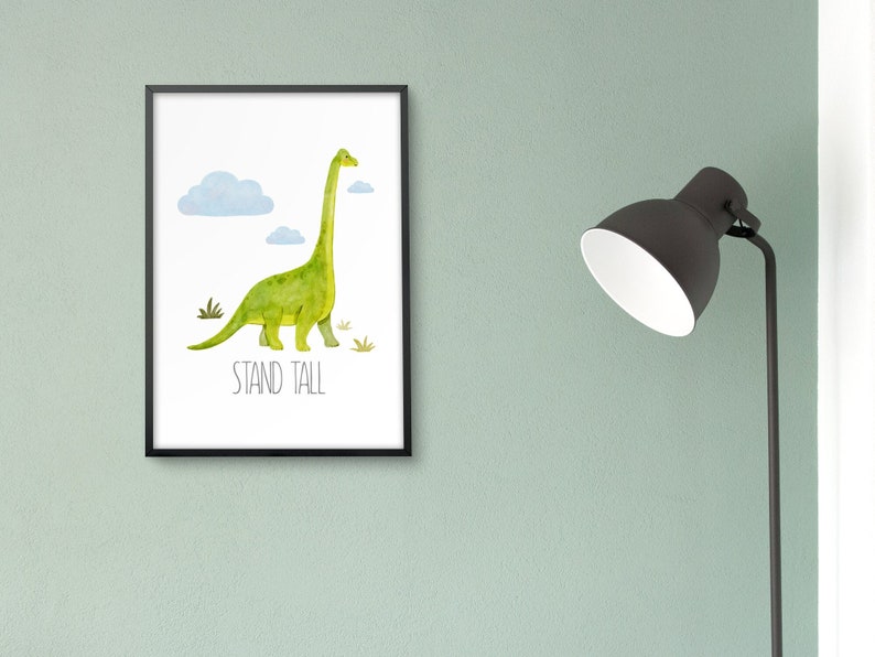 Dinosaur Nursery Print Printable Wall Art Kids Watercolor - Etsy