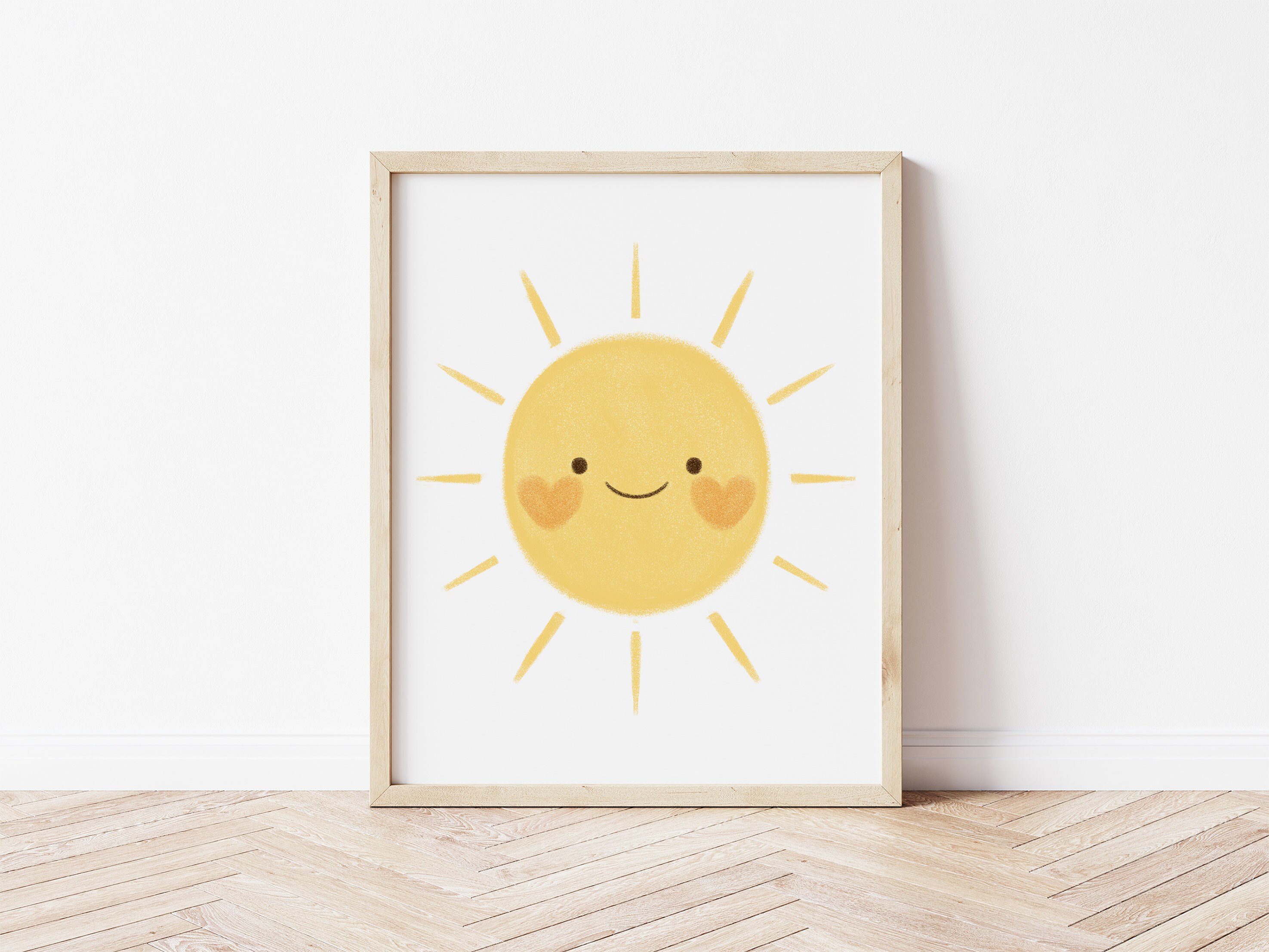 Set of 2 Sun&Moon print Nursery Wall Art Kids Room Decor Etsy