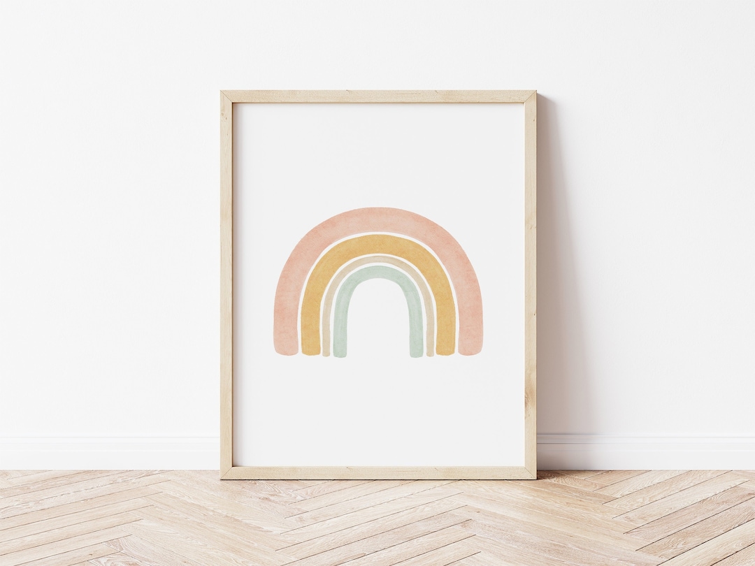 Rainbow Printable Wall Art | Gender Neutral Nursery Print | Pastel Baby ...