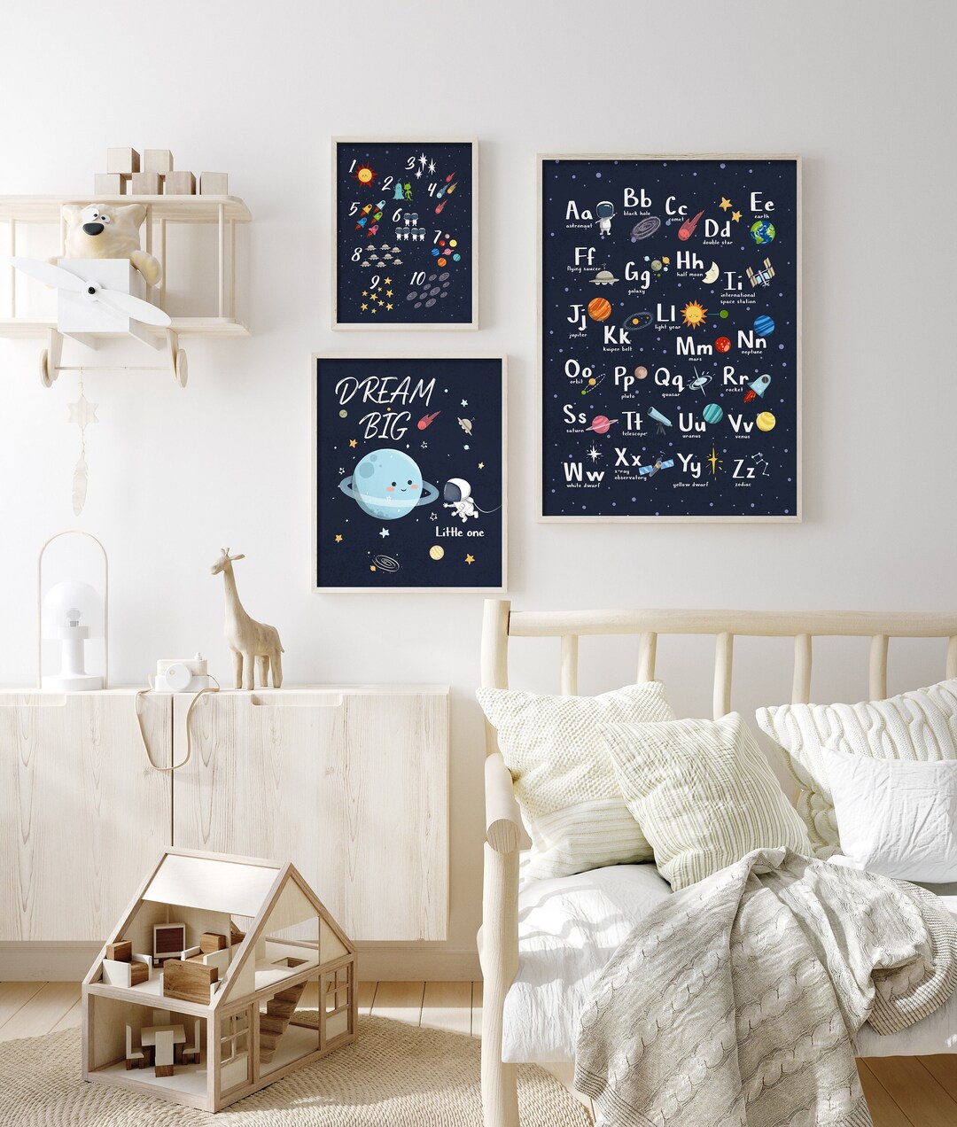 Outer Space Wall Art Set of 3 | Printable Wall Art | Celestial Nursery ...