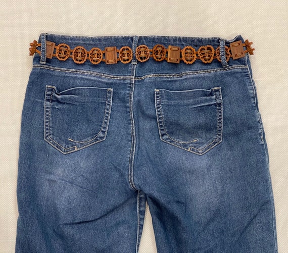 Boho Belt - Wood, Leather, Walnut Shells, 70's Boho H… - Gem
