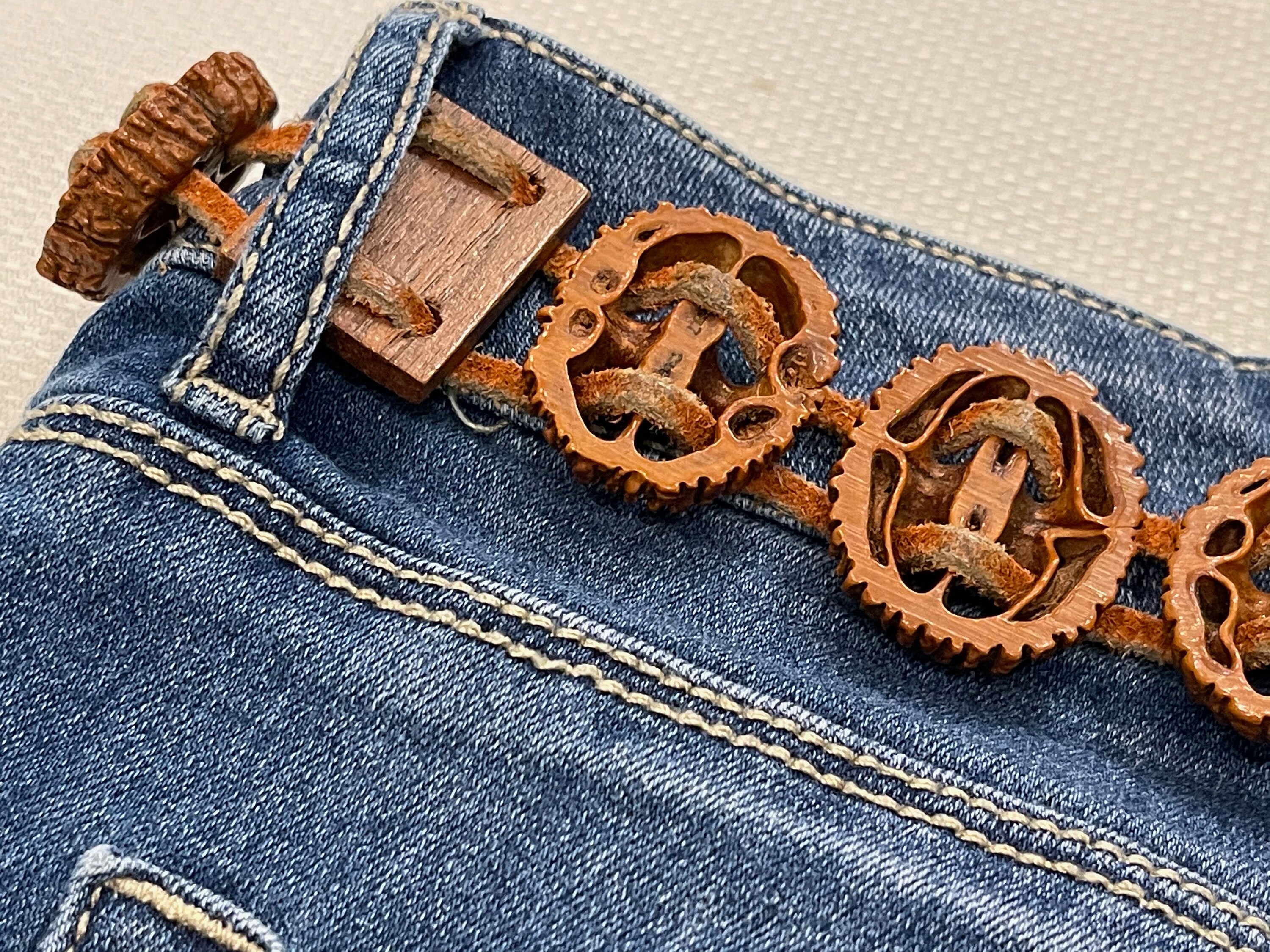 Vintage 70s Boho Belt: Walnut Shells, Wood & Leather - Etsy display picture 1