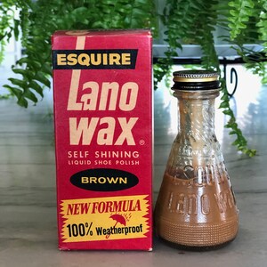 1950s Lano Wax Shoe Polish: Vintage Esquire Brand Box & Bottle