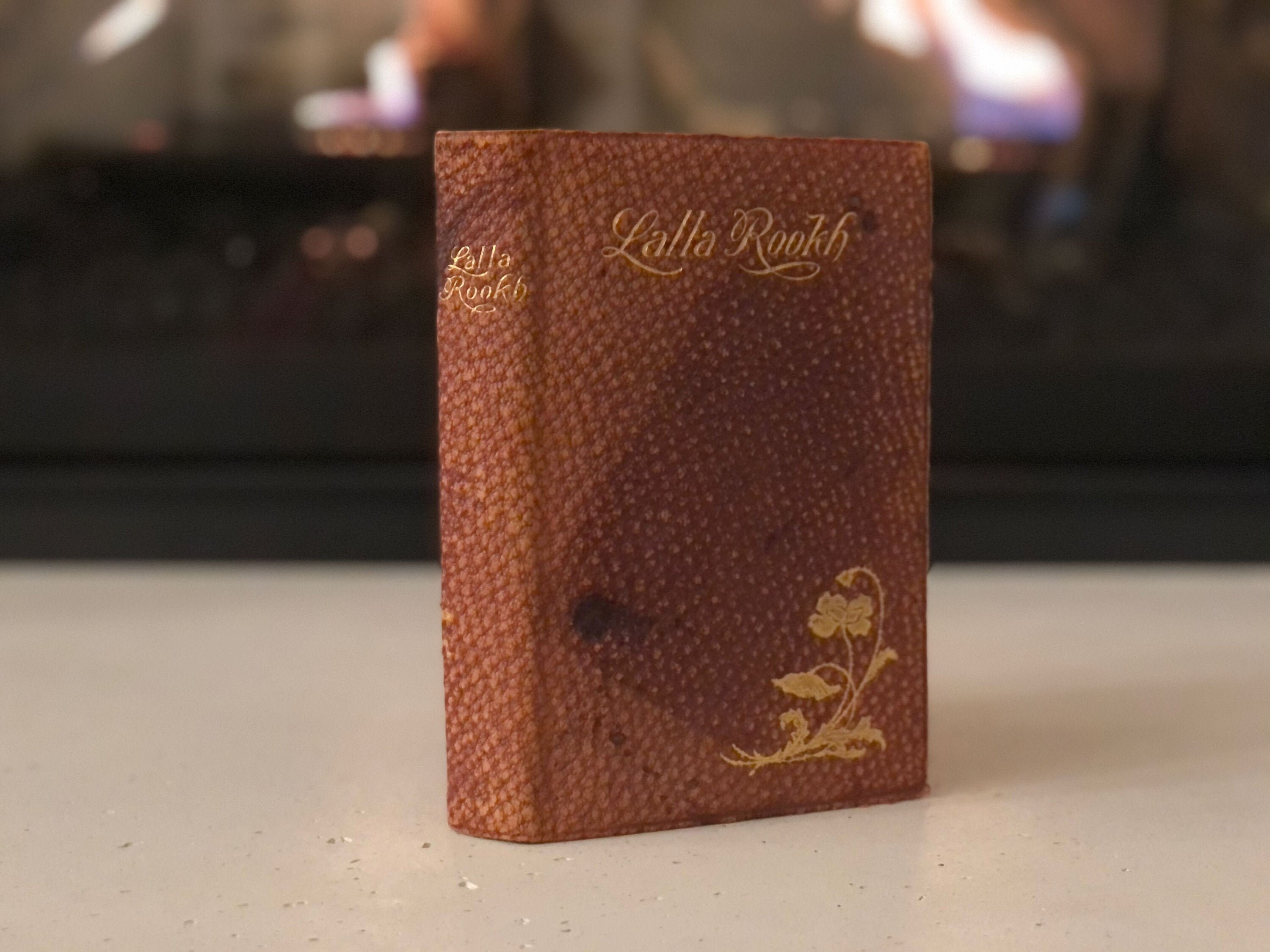 Antique Victorian Book: Lalla Rookh, Textured Leather & Gold Gilt