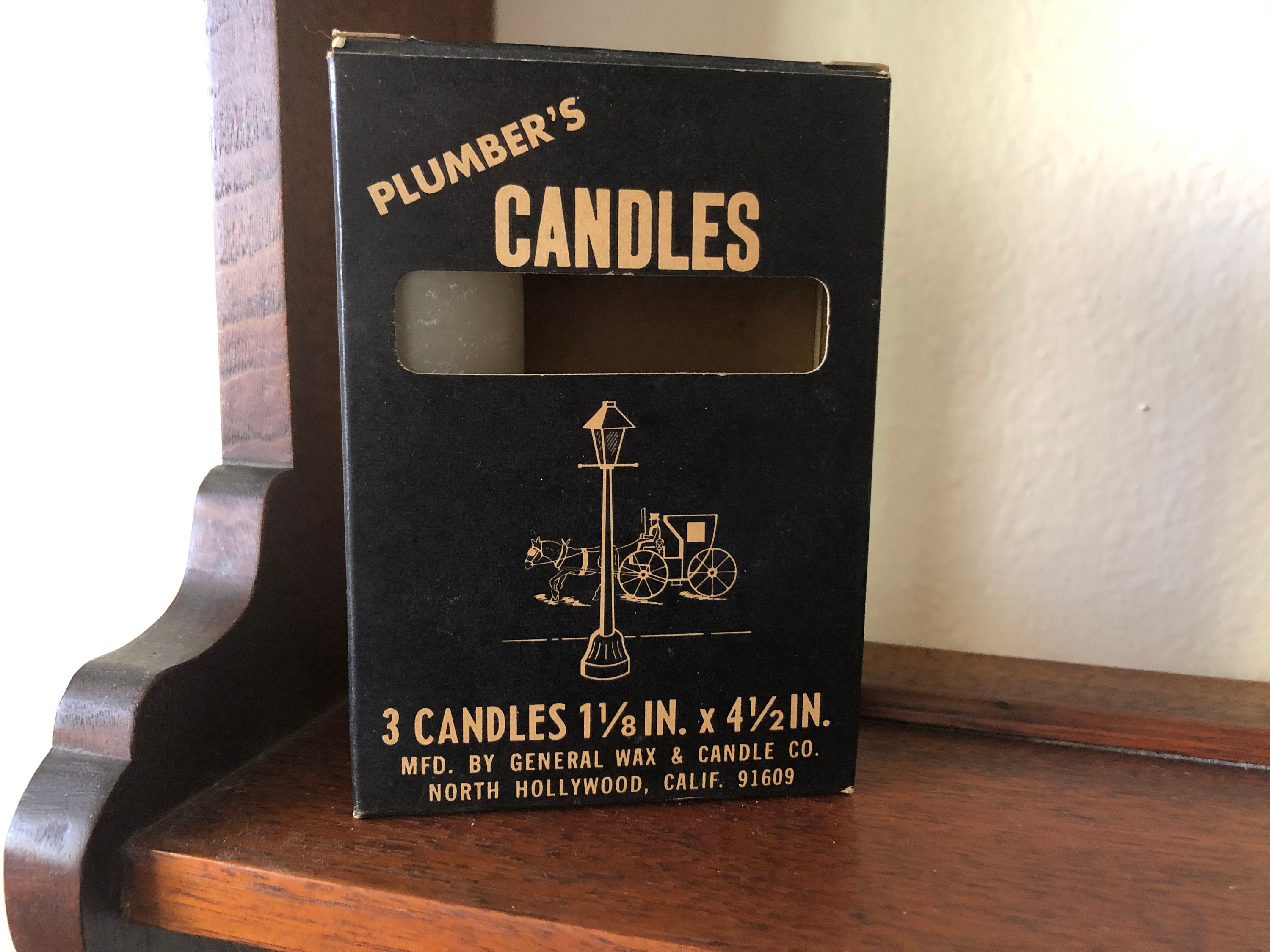 Rare 1960s PLUMBER'S CANDLES Both Box and Unused Candle Etsy
