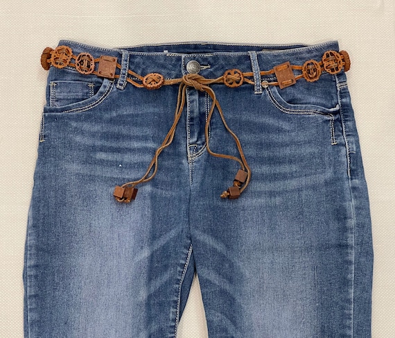 Vintage 70s Boho Belt: Walnut Shells, Wood & Leather - Etsy display picture 3