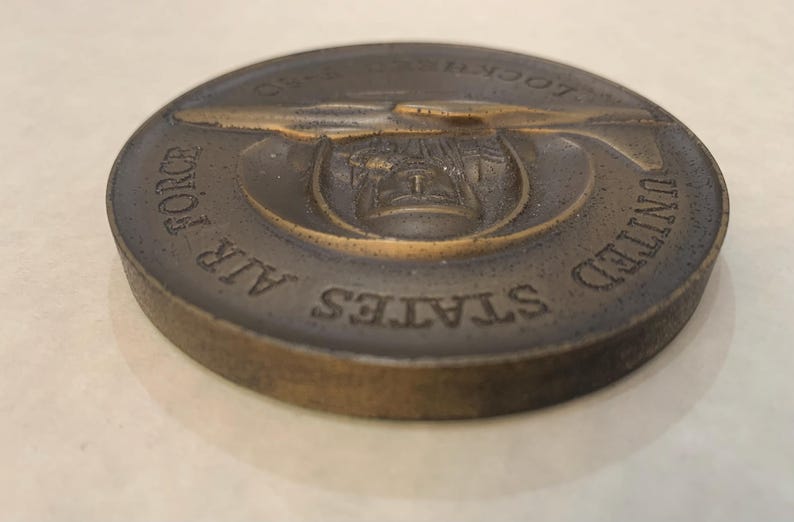 Vintage 1950s Lockheed F-80 Metal Medallion Paperweight - US Air Force ...