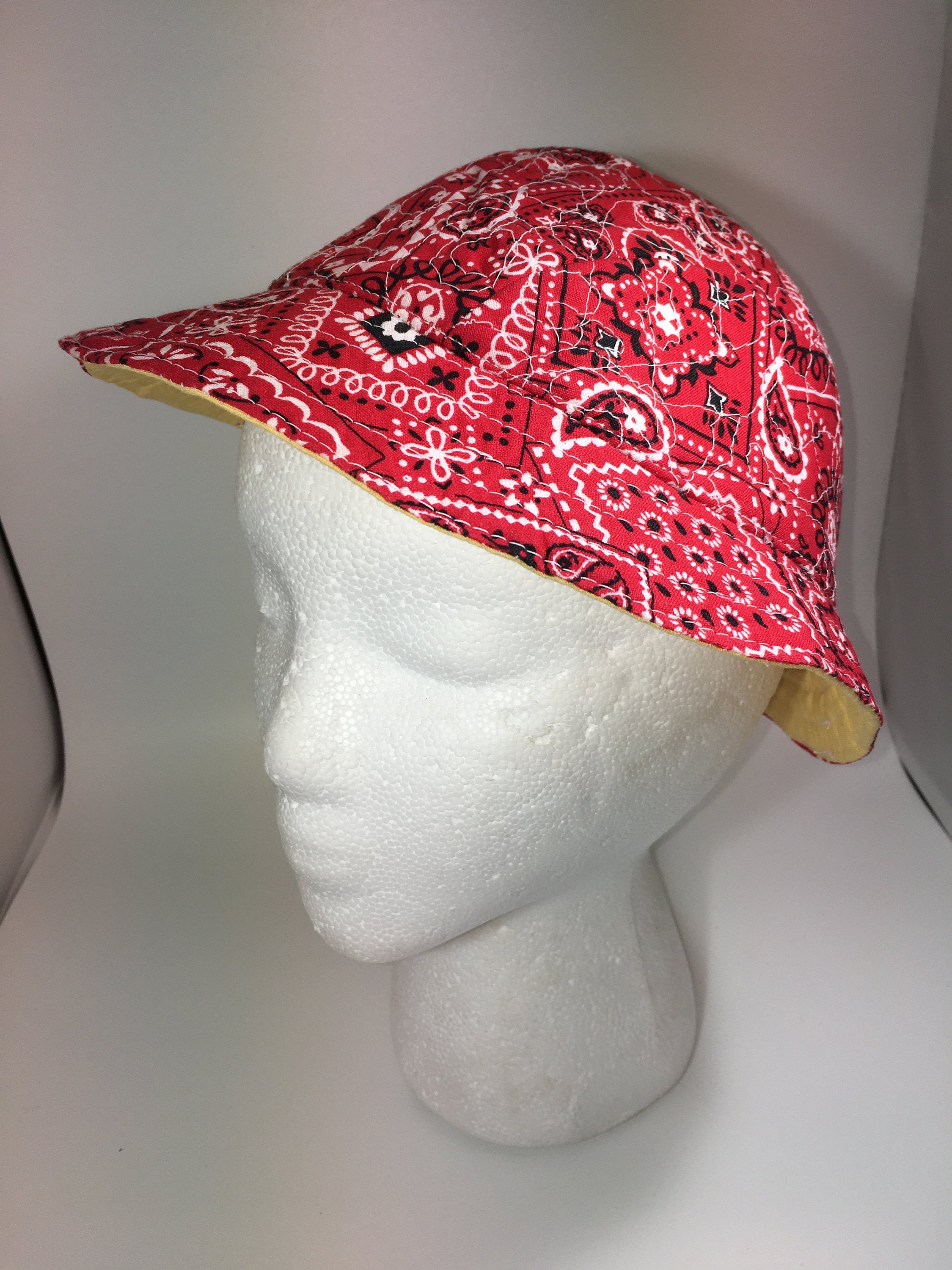 Red Bandana Bucket Hat golf cap sport cap brimmed cap not Etsy