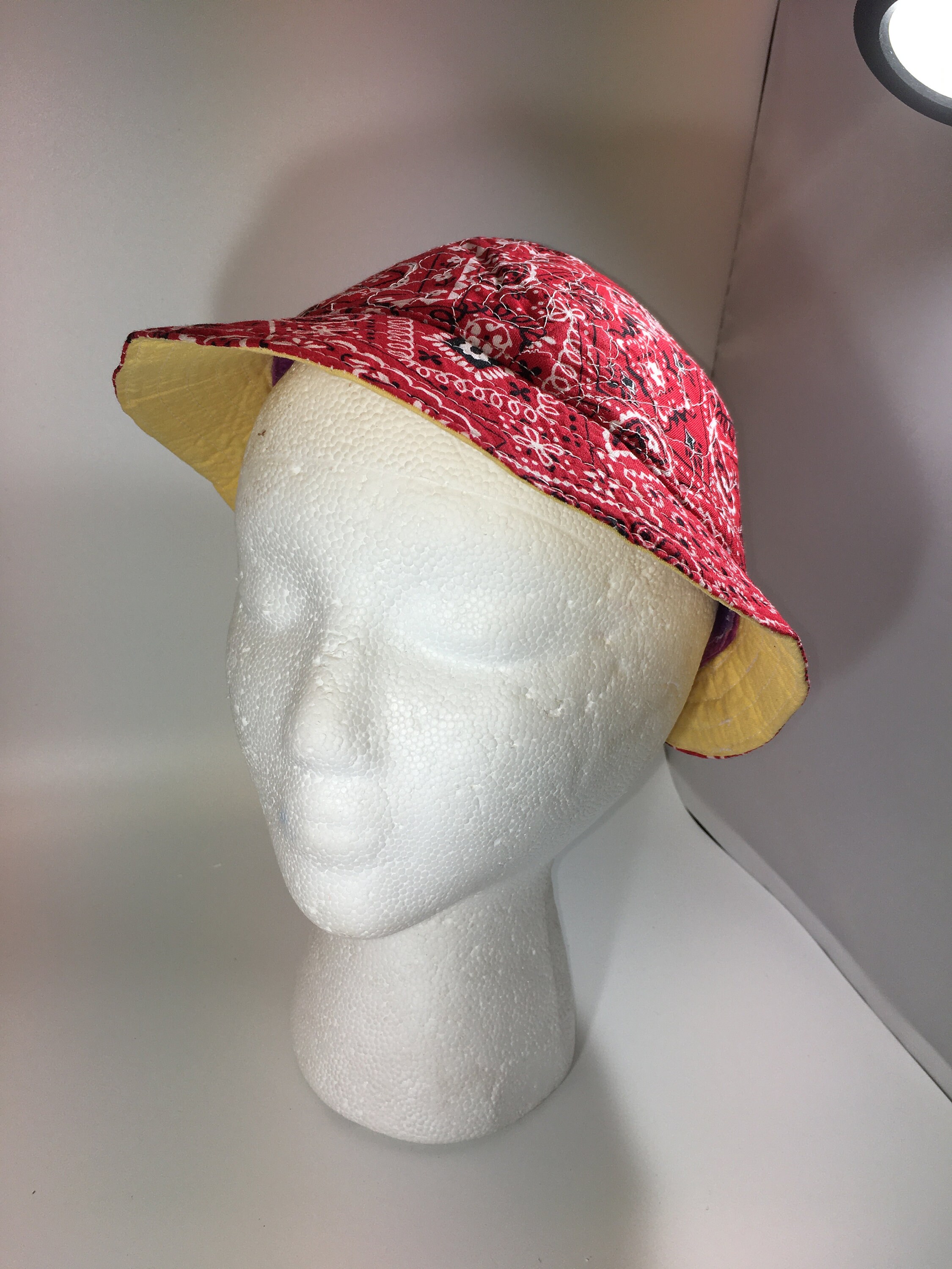 Red Bandana Bucket Hat golf cap sport cap brimmed cap not | Etsy