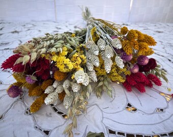 Mélange de fleurs séchées - bouquet Bouquet vintage rustique - séché à l'air professionnel - bouquet de fleurs douces