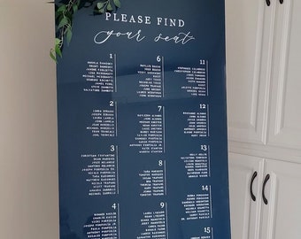 Acrylic Seating Chart | Hand Lettered Acrylic Sign | Our Favorite People Seating Chart | Wedding Seating Plan Sign | Find Your Seat