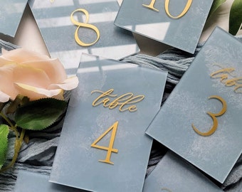Sponge Painted Acrylic Table Numbers | Table Numbers | Wedding Decor