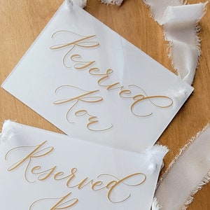 Acrylic Hanging Reserved Row Sign | Hand Lettered Acrylic Sign