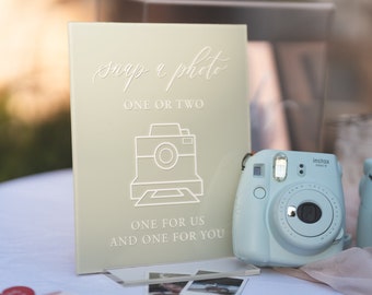 Polaroid Guestbook Acrylic Sign | Snap A Photo Acrylic Sign | Table Guest Book Wedding Sign