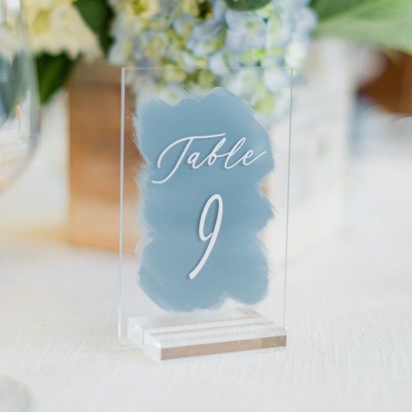 Brushed Acrylic Table Numbers | Table Numbers | Wedding Decor