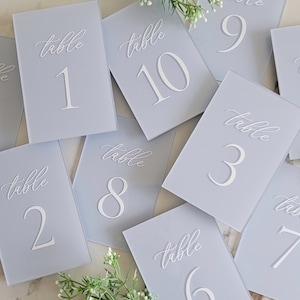 Painted Acrylic Table Numbers | Table Numbers | Wedding Decor