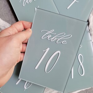 Brushed Acrylic Table Numbers | Table Numbers | Wedding Decor - Etsy