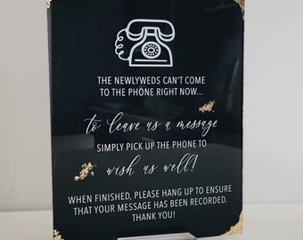 Audio Phone Guestbook Sign | Acrylic Sign | Leave A Message After the Tone Sign