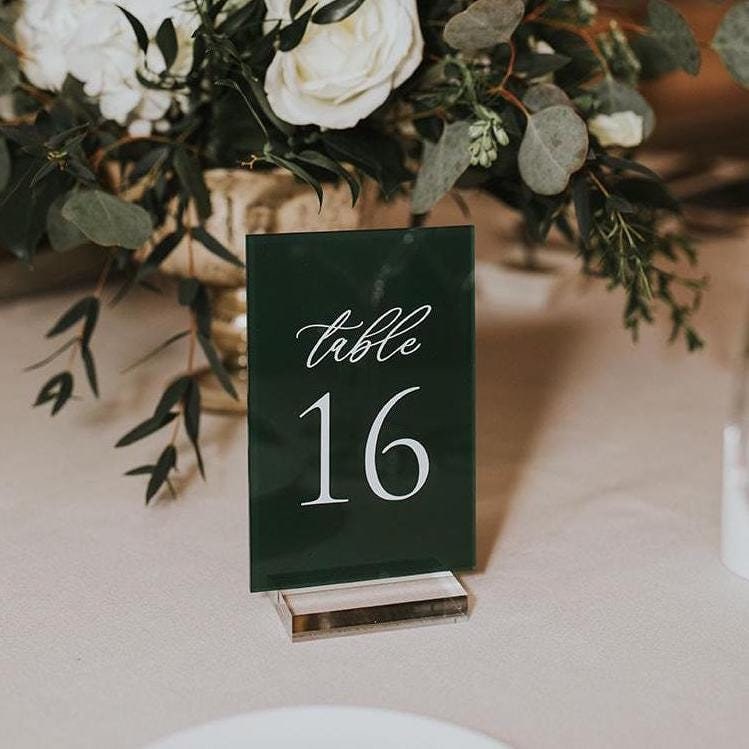 Painted Acrylic Table Numbers | Table Numbers | Wedding Decor - Etsy