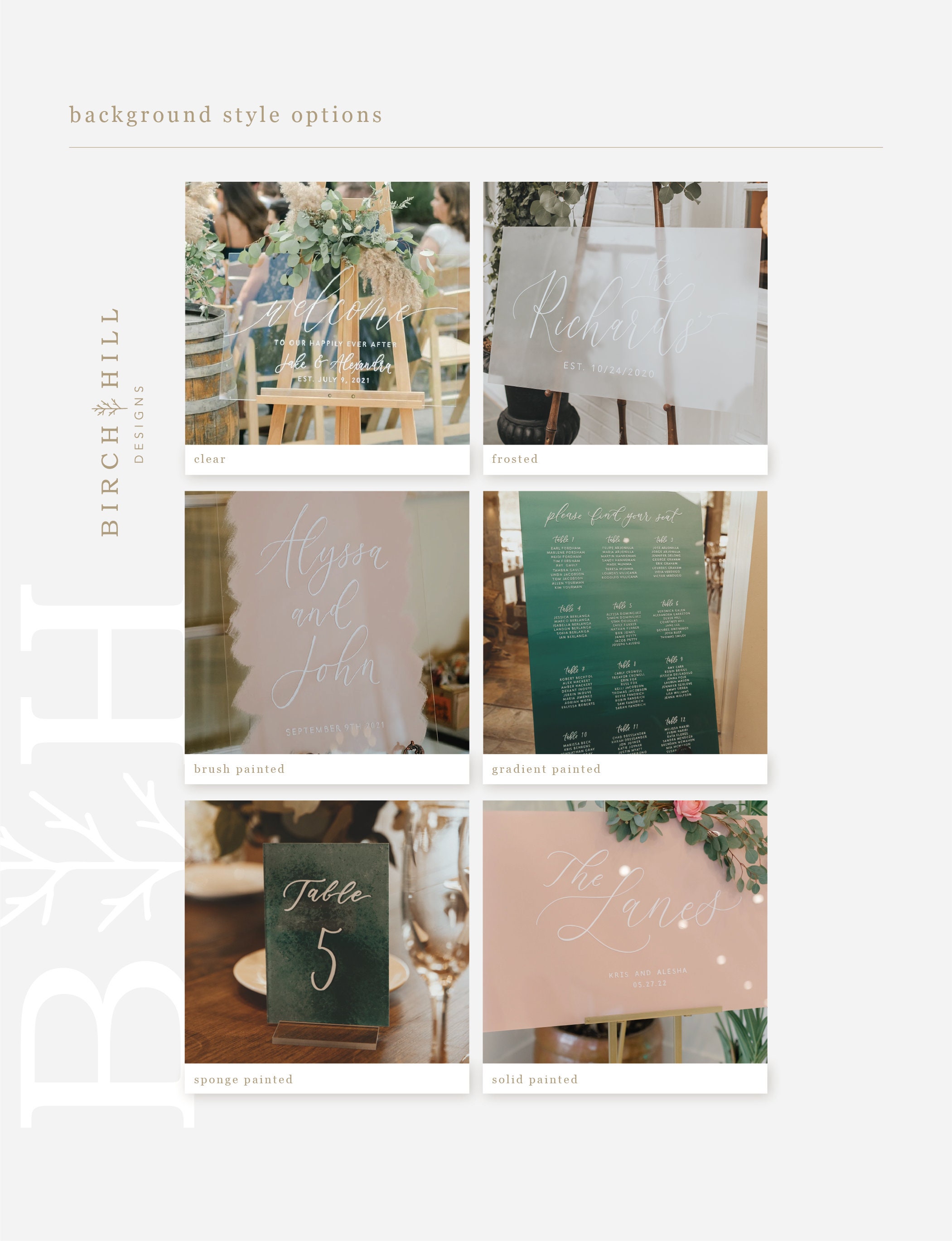 Acrylic Seating Chart Hand Lettered Acrylic Sign Our - Etsy