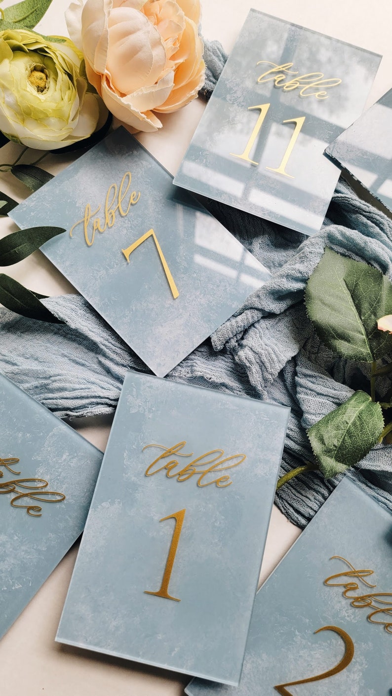 Sponge Painted Acrylic Table Numbers | Table Numbers | Wedding Decor - Etsy