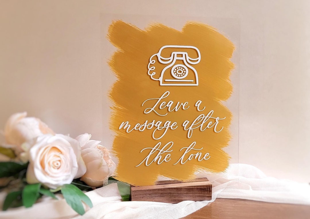 Audio Phone Guestbook Sign | Hand Lettered Acrylic Sign | Leave A ...