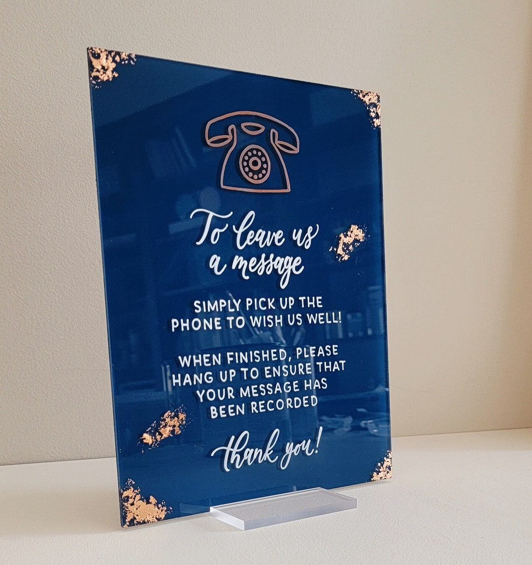 Audio Phone Guestbook Sign | Hand Lettered Acrylic Sign | Leave A ...