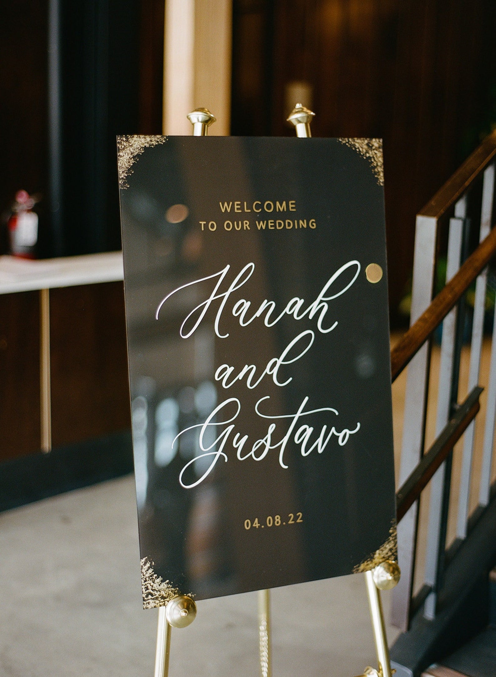 Wedding Sign With Gold Foil Acrylic Sign Etsy