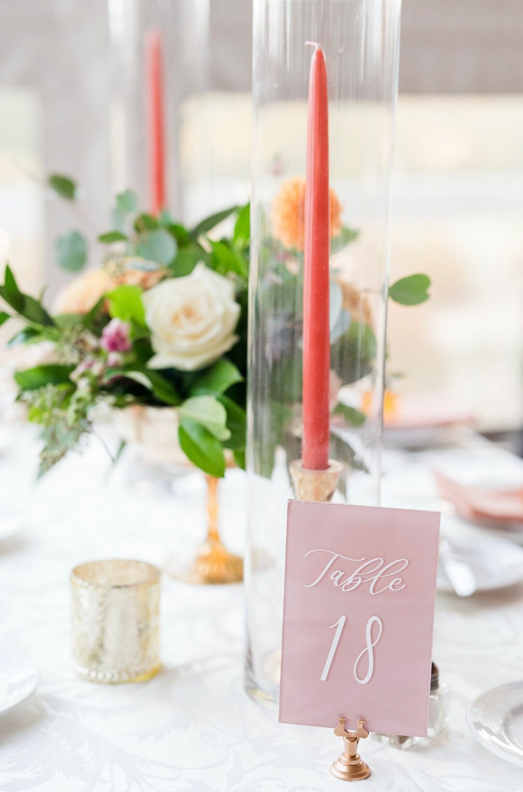 Painted Acrylic Table Numbers Table Numbers Wedding Decor Etsy