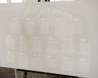 Acrylic Seating Chart Hand Lettered Acrylic Sign Our Favorite People ...