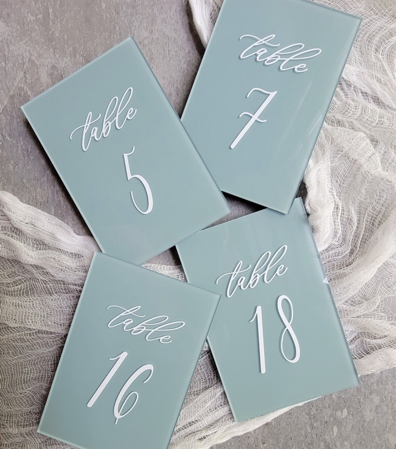 Brushed Acrylic Table Numbers | Table Numbers | Wedding Decor - Etsy