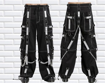 Gothic handmade  Bondage Reflective Men Pant Alternative Punk Rock Trouser Pant Shorts