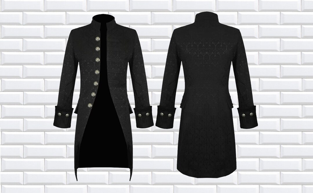 Men's Handmade Jacket Black Brocade Goth Steampunk - Etsy