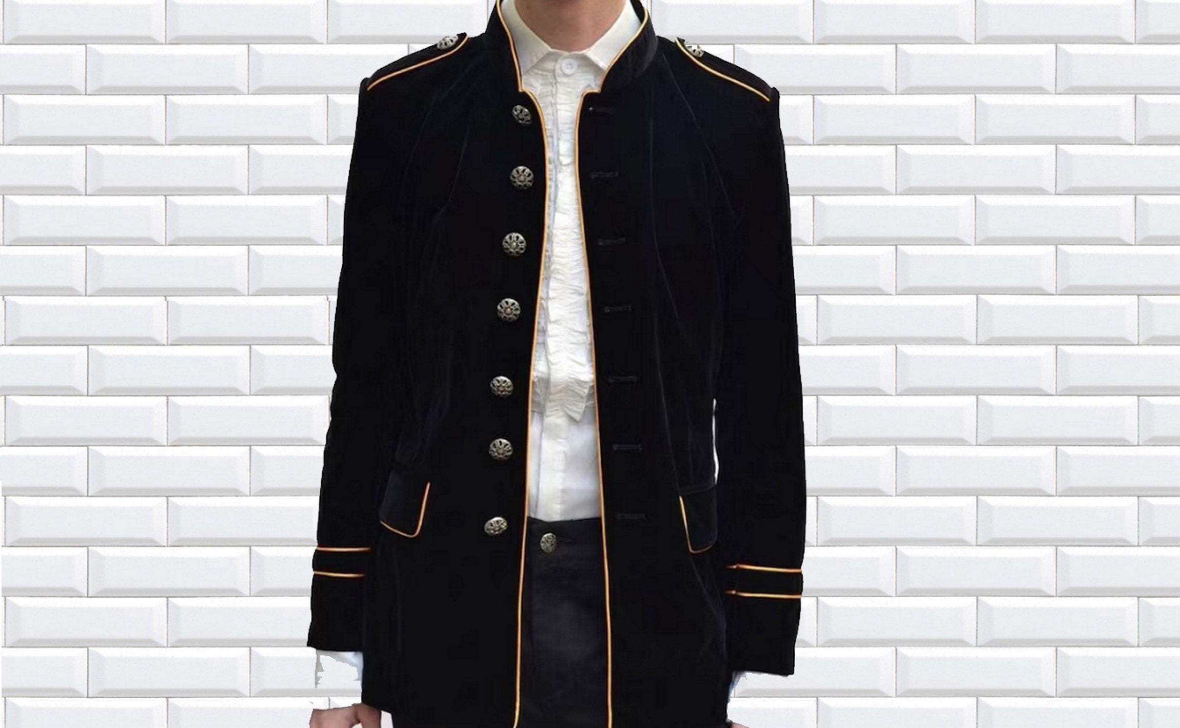 Black and yellow army jacket sale