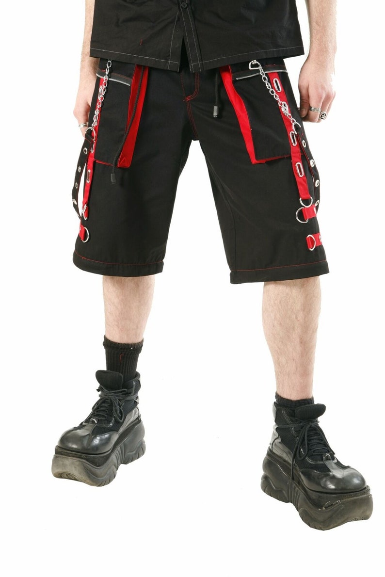 Gothic Bondage Handmade Men Pant Alternative Punk Rock Transformer Trouser Red Baggy/ Pants