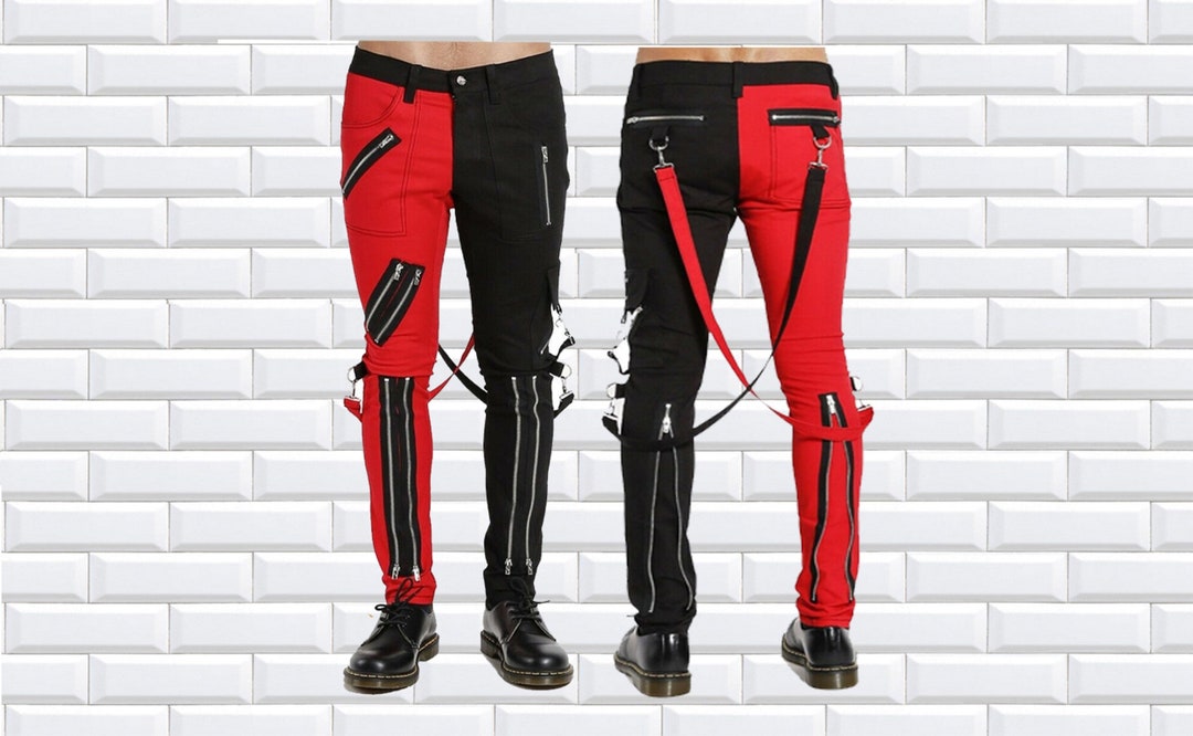 Men's Gothic Bondage Pant Rock Hard Trouser Heavy Weight Pant