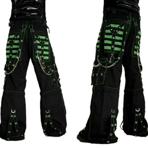Men's Electro Bondage Gothic Red Stitch Rave Gothic Cyber Chain Gothic Punk Rock Shorts