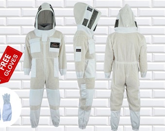 Costume d'apiculture d'apiculteur d'abeille Ultra ventilé fait à la main à 3 couches Voile d'astronaute