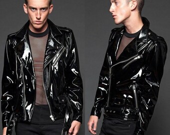 shiny black jacket