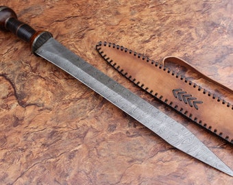 Damascus Steel  Handmade Knife - 27 GLADIOLUS SWORD 786-91