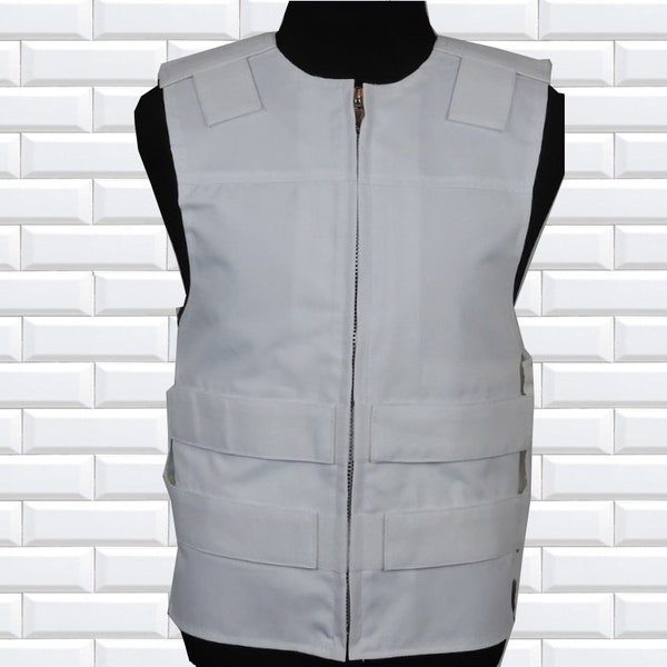 White  - Cordura - Bulletproof Style Motorcycle Club & Biker Vest