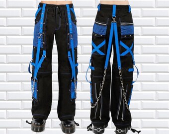 Men Extreme Bondage Gothic Electro Reflector Black/Red Pant/Shorts Usa