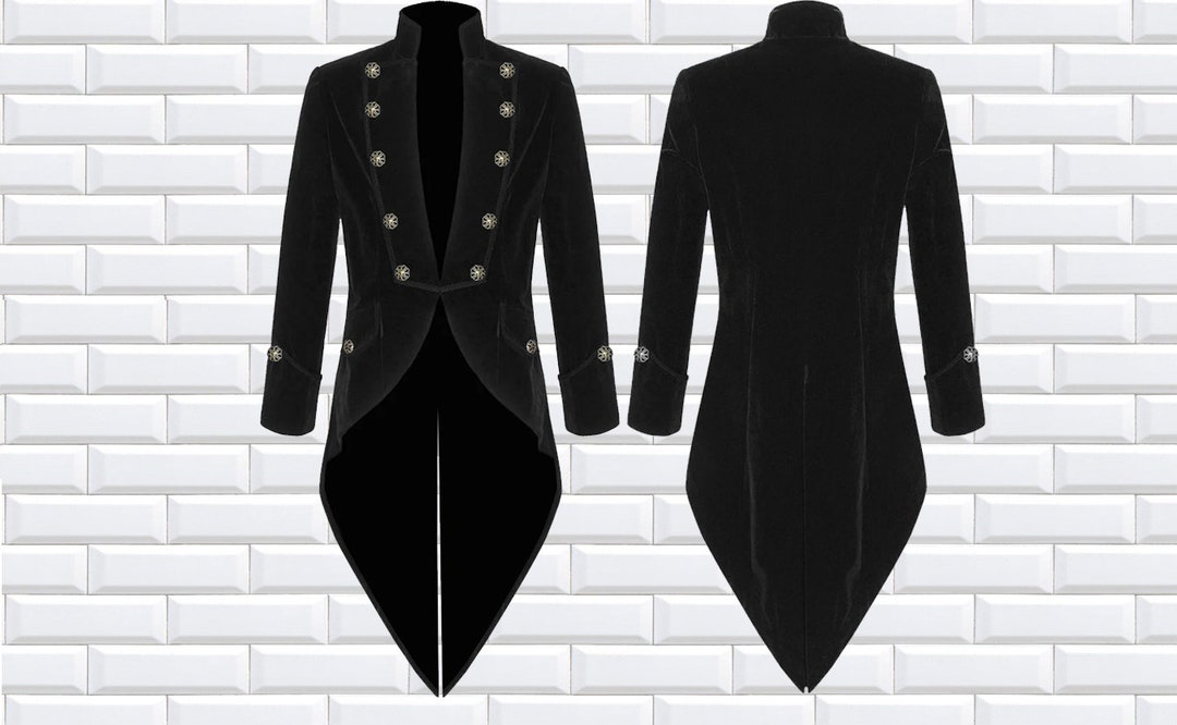 Fashion Mens Tailcoat Black Velvet Goth Steampunk Aristocrat - Etsy