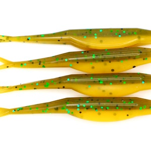 3.75” Jersey Bullfrog fluke, soft plastic bait, bass fishing