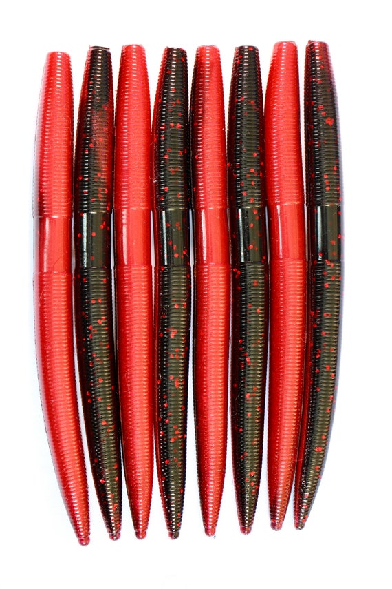 5 Red Shad stick worm senko style soft plastic bait bass Etsy